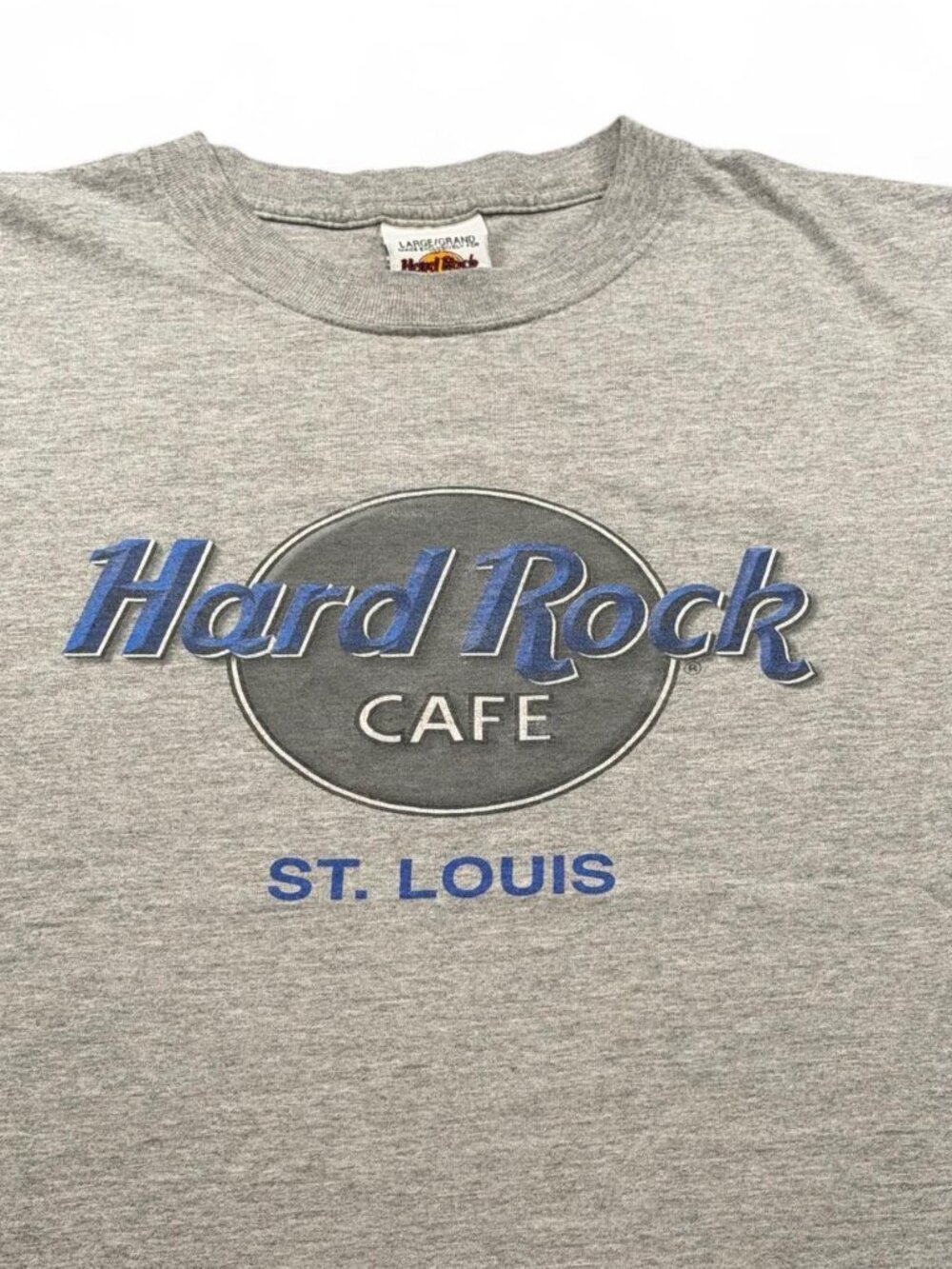 Vintage 90s Hard Rock Cafe St. Louis Streetwear Grey Logo Tee Large